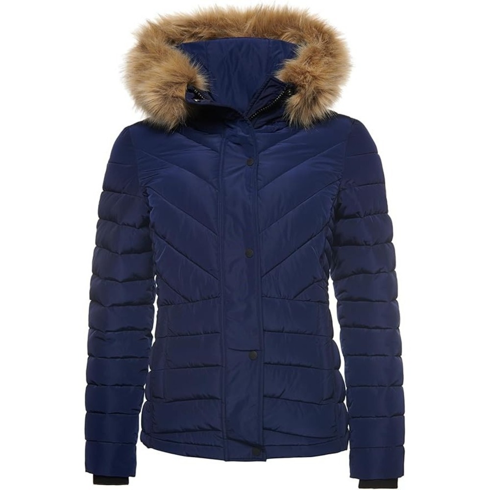Superdry Women's Icelandic Hooded Parka‎ Jacket Blue US 6